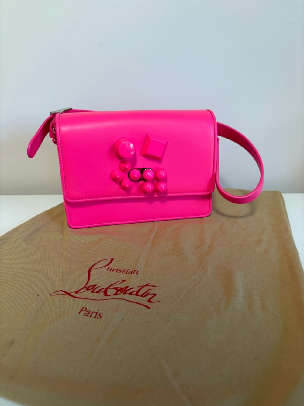 Christian Louboutin Carasky  Embellished Leather Crossbody Bag